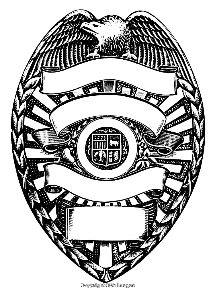 Vintage Black and White Badge Design with Eagle and Symbols