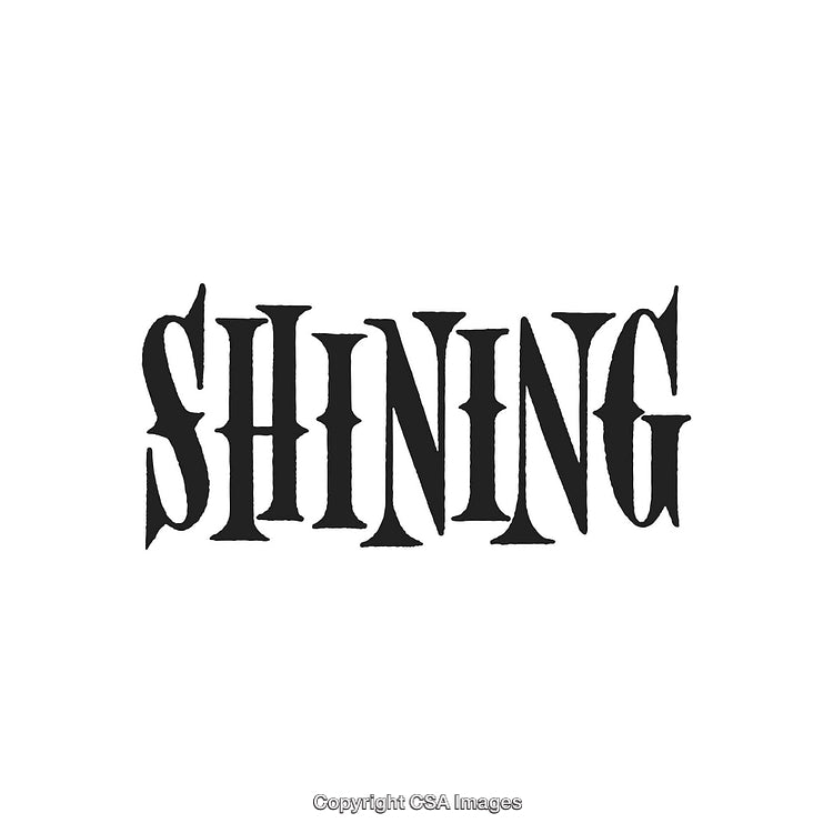 Shining Text Effect in Bold Serif Typography on White Background