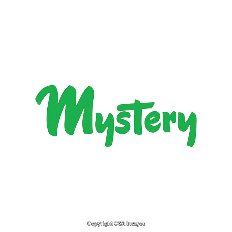 Green Scripted Text 'Mystery' on a White Background in Bold Typography