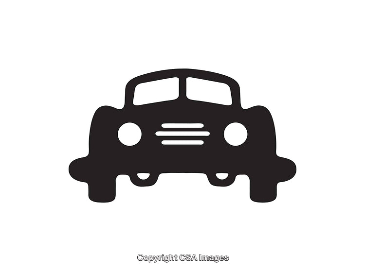 Vintage Black Car Silhouette Icon in Minimalist Style