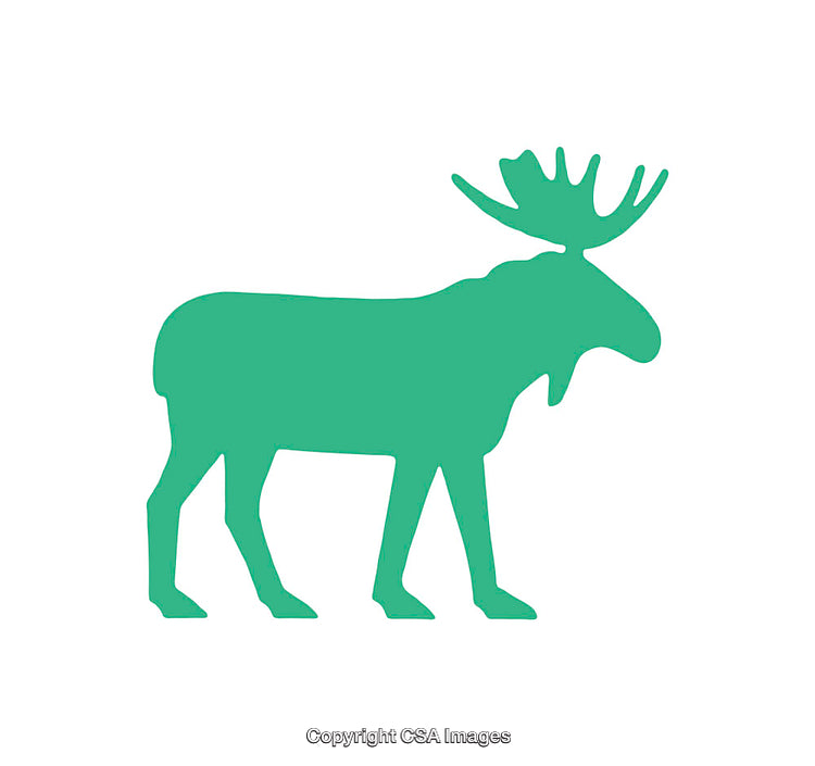 Silhouette of a Moose in Simple Minimalistic Green Design