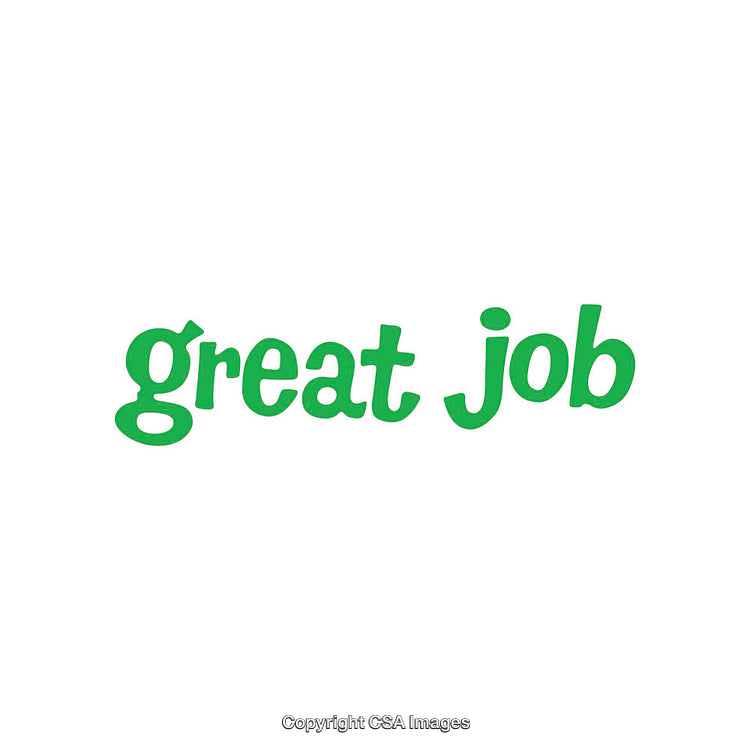 Green 'Great Job' Text on a Minimal White Background
