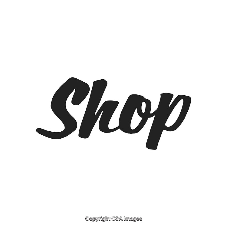 Black Hand-Drawn Shop Lettering on a White Background