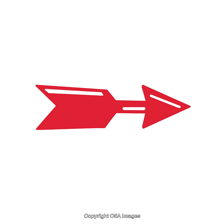 Red Arrow Shape with Modern Design on White Background