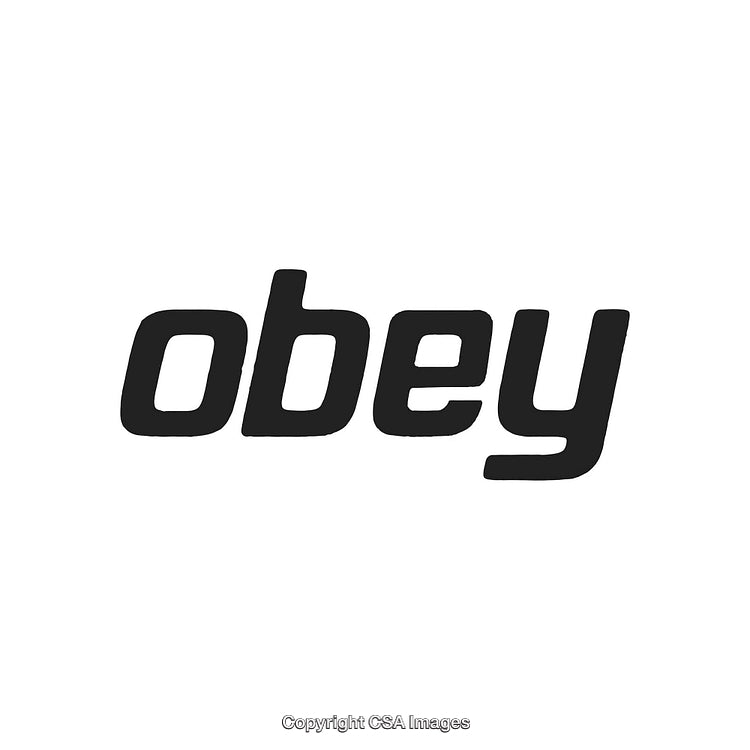 Obey Logo Displayed in Bold Black Font on a White Background