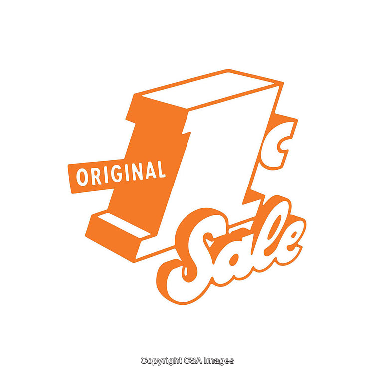 Retro Styled One Cent Sale Advertisement Design in Orange Tones