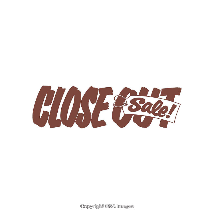 Brown Text Illustration Highlighting Closeout Sale on a White Background