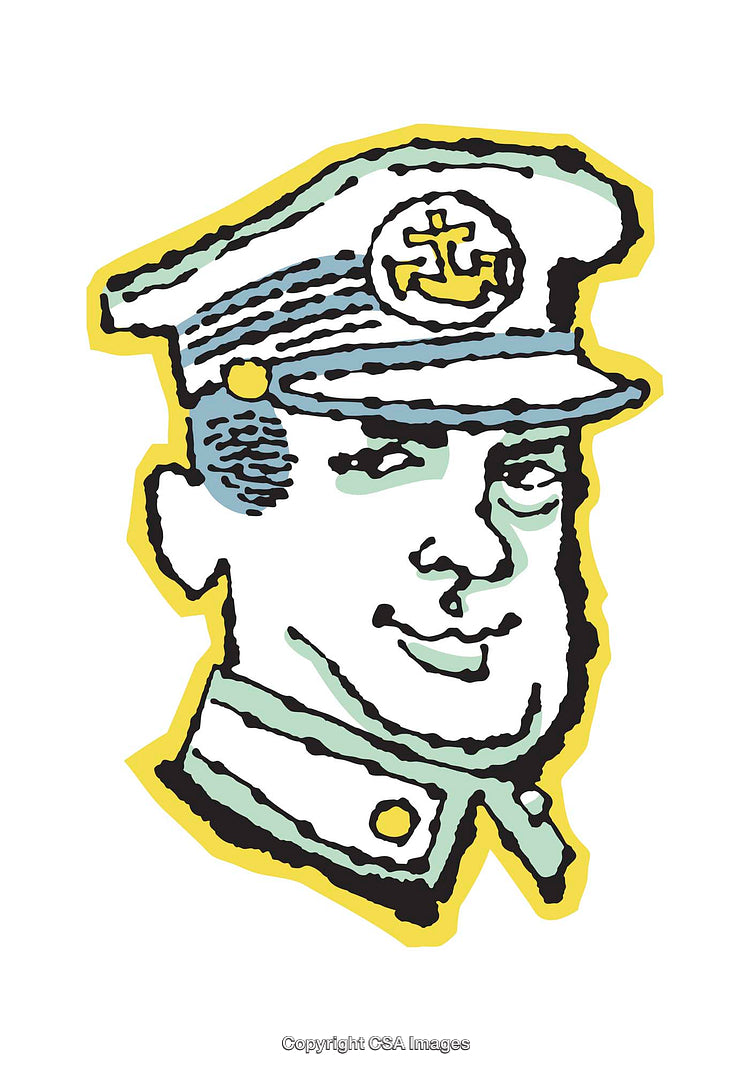 Colorful Illustration of a Ship Captain Portrait with Artistic Style