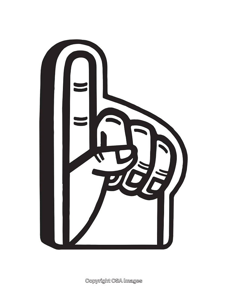 Simple Black and White Hand Gesture Line Art Illustration