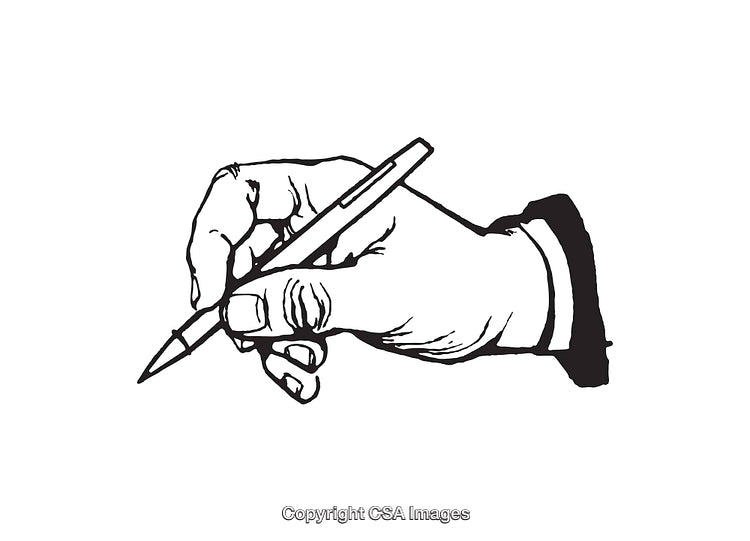 Detailed Black and White Line Art of a Hand Drawing with Pen