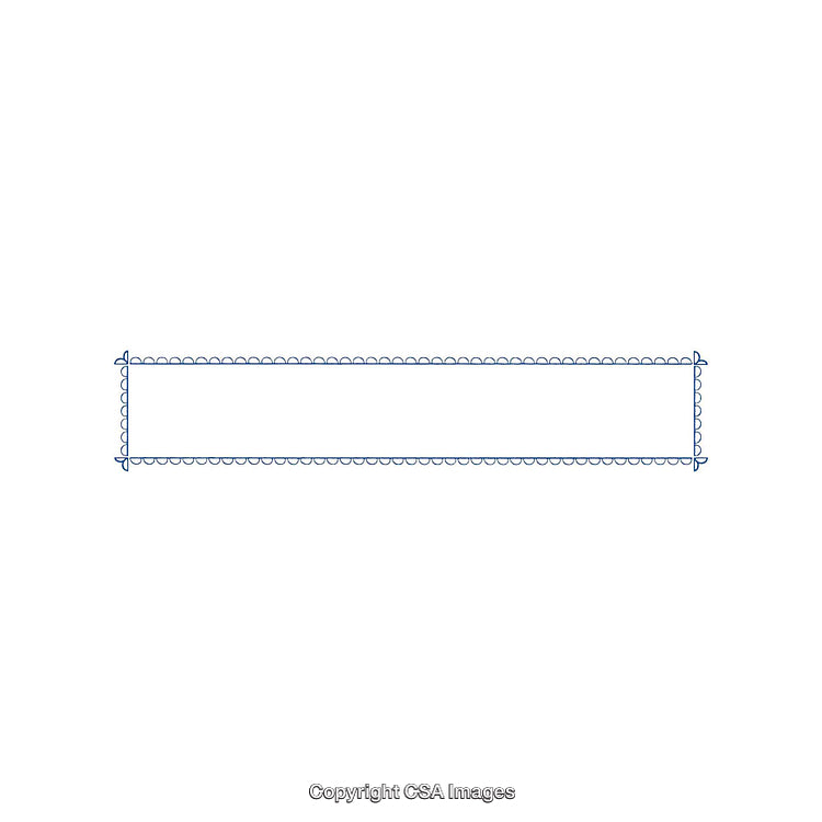Elegant Blue Linear Banner with Scalloped Edges on White Background