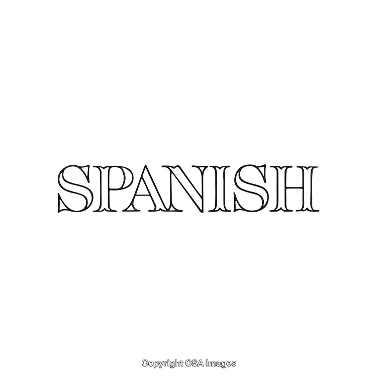 Elegant Black Typography Featuring the Word 'Spanish' on a White Background
