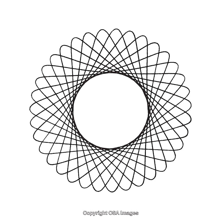 Black and White Abstract Circular Geometric Pattern Artwork