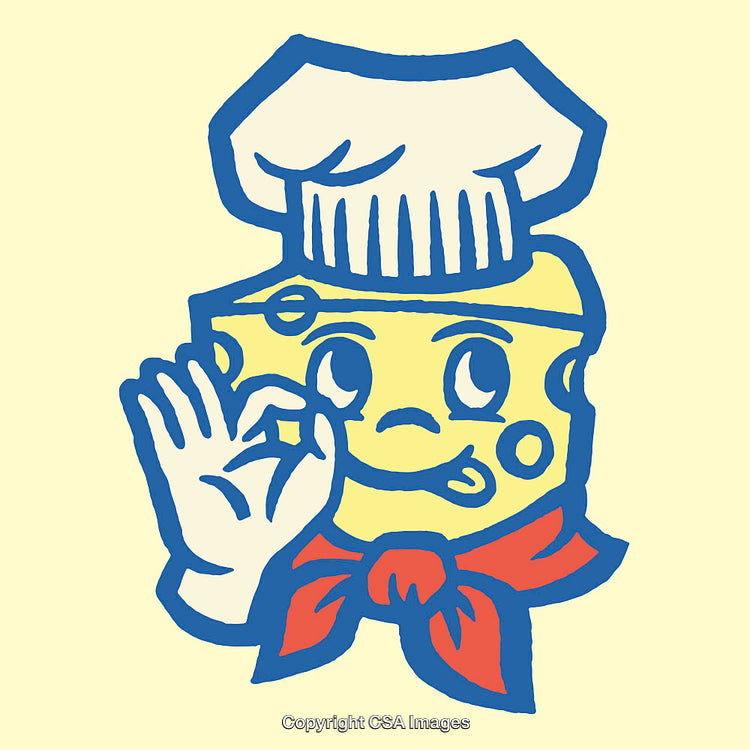 Cartoon Cheese Character Chef Illustration with Whimsical and Fun Elements