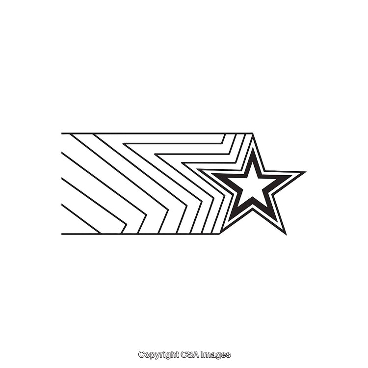 Abstract Black and White Geometric Star Design with Line Patterns