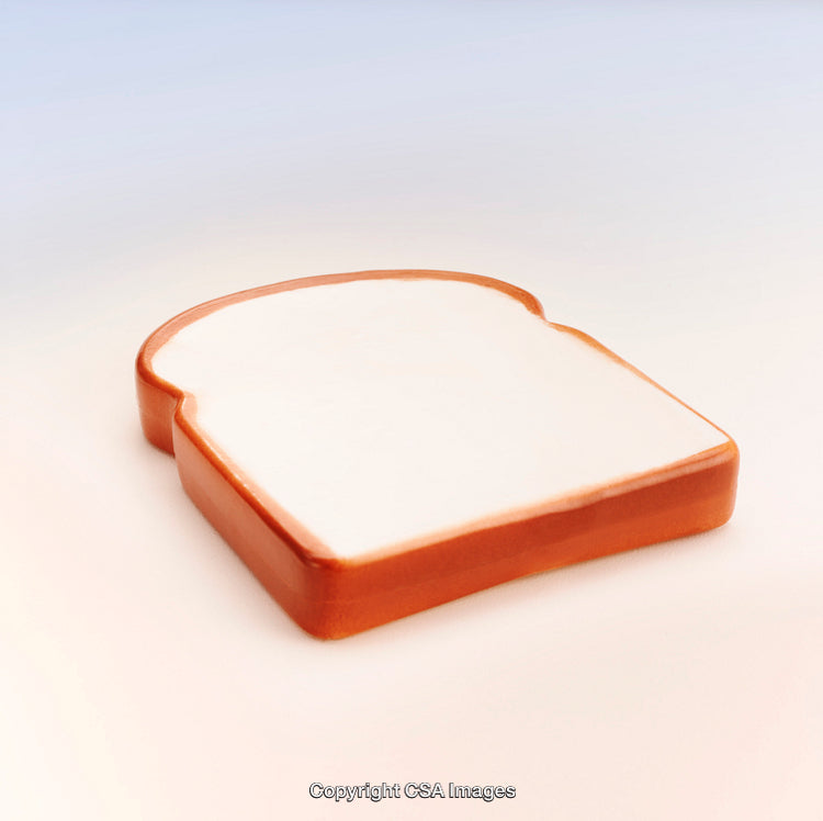 Close-Up of a Plastic Bread Slice on Gradient Background