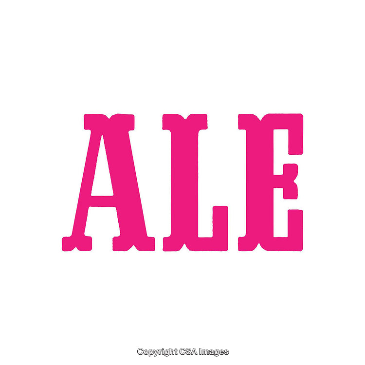Bold Pink Typography Displaying the Word Ale on a White Background