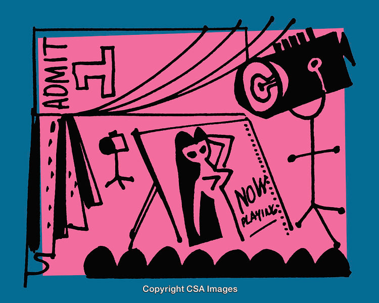 Colorful Abstract Illustration of Movie and Acting Art Scene