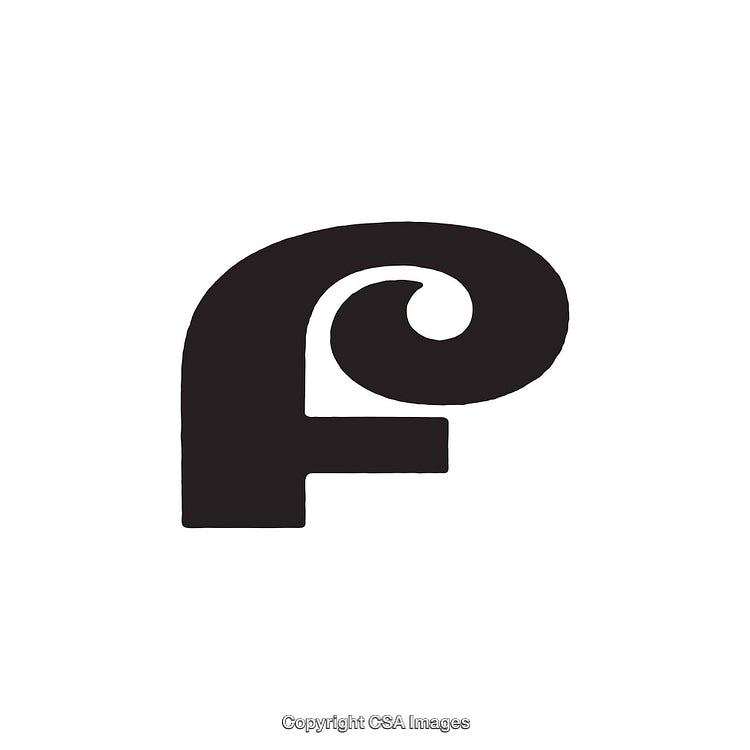 Bold Artistic Black Letter F on White Background