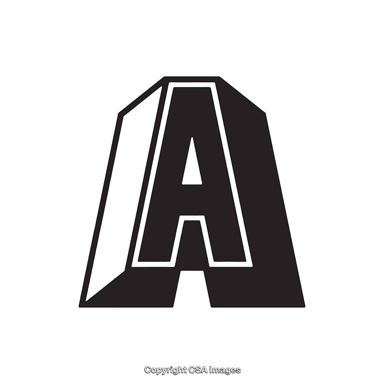 Bold Modern Letter A Icon with Three-Dimensional Style