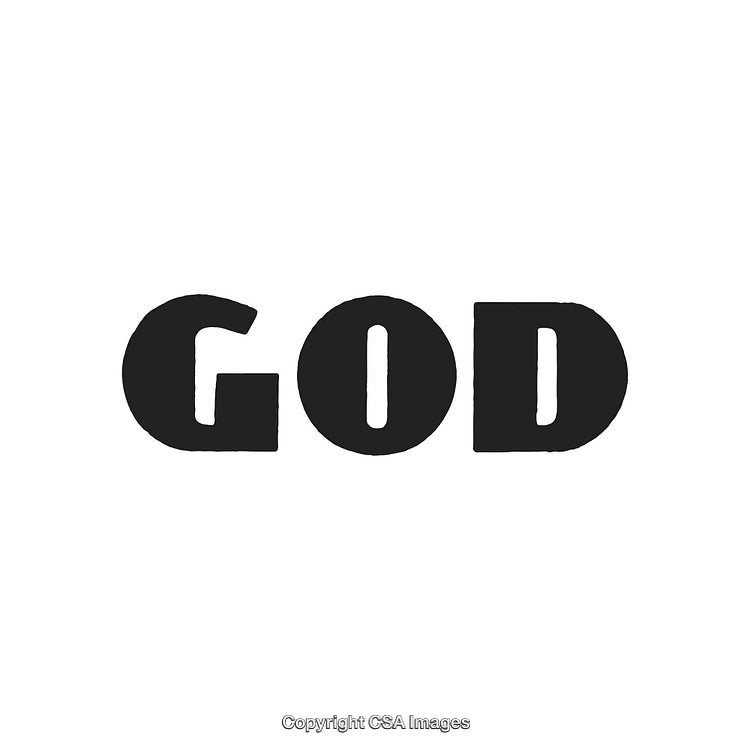 Bold Black Text of 'God' on a White Background