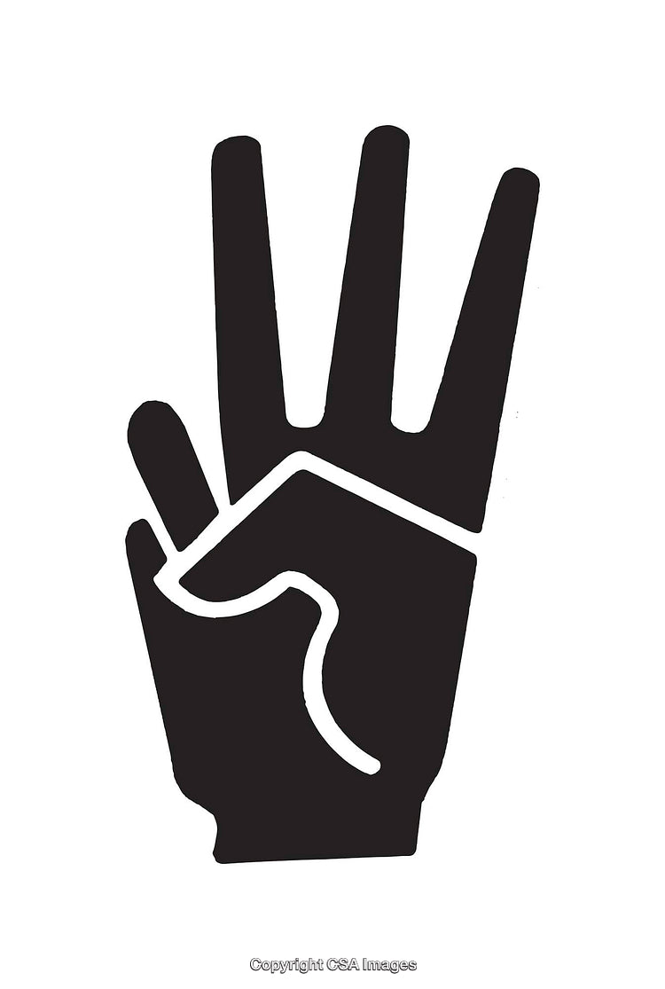 Black and White Icon Depicting a Hand Gesture With Unique Design