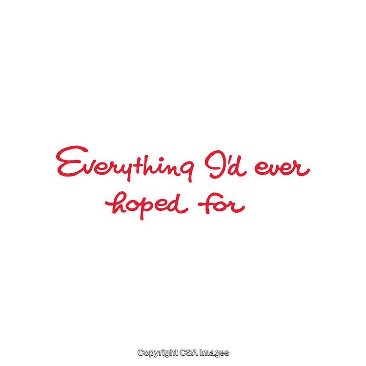Inspirational Red Handwriting Text on Minimal White Background Art