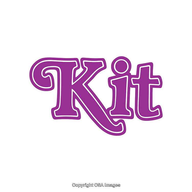 Stylized Purple Text Word 'Kit' on White Background