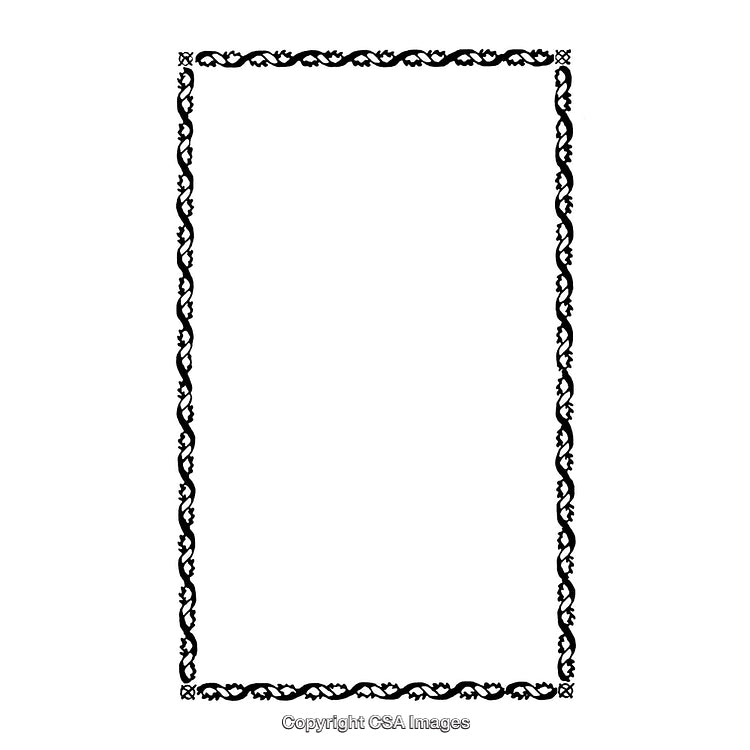 Ornate Black and White Border with Intricate Floral Pattern Design