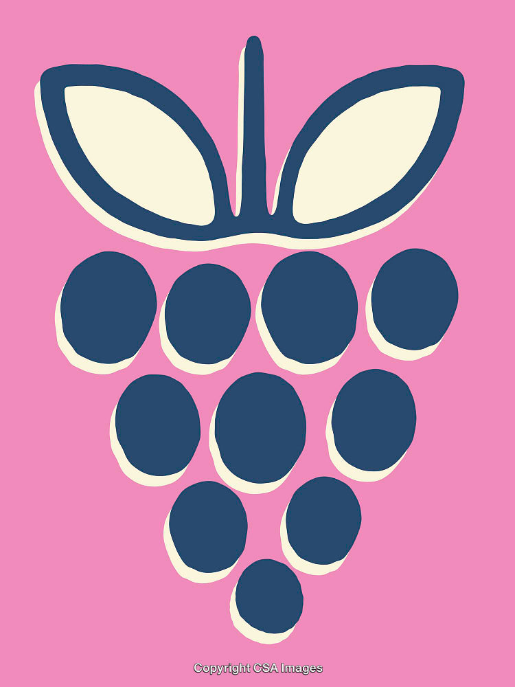 Abstract Line Art Illustration of Fruit Bunch with Modern Colors