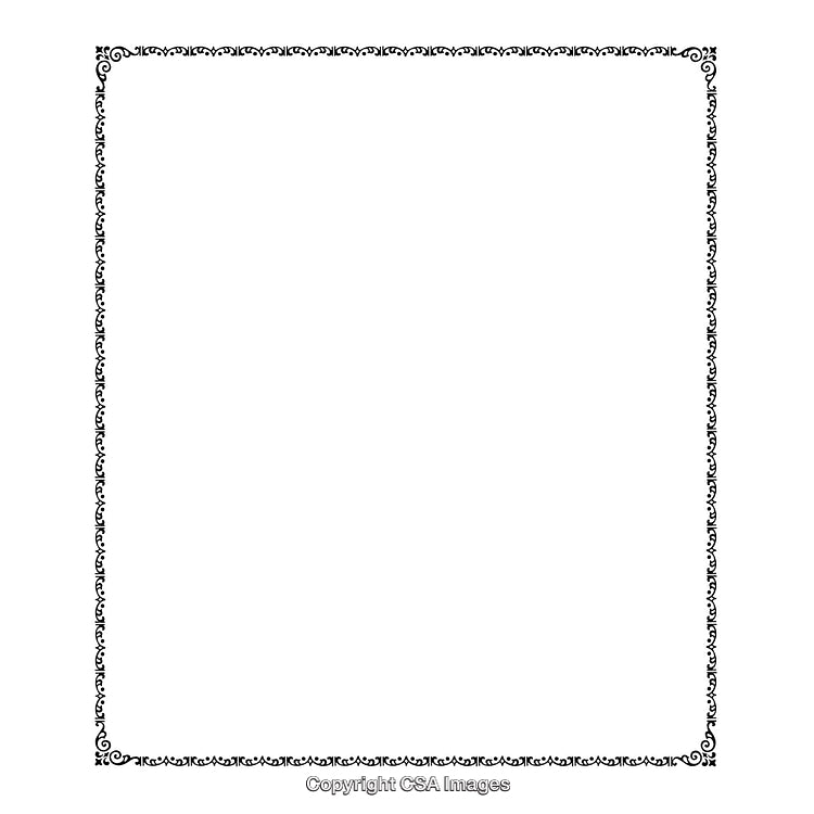 Elegant Black and White Decorative Border with Intricate Design Pattern