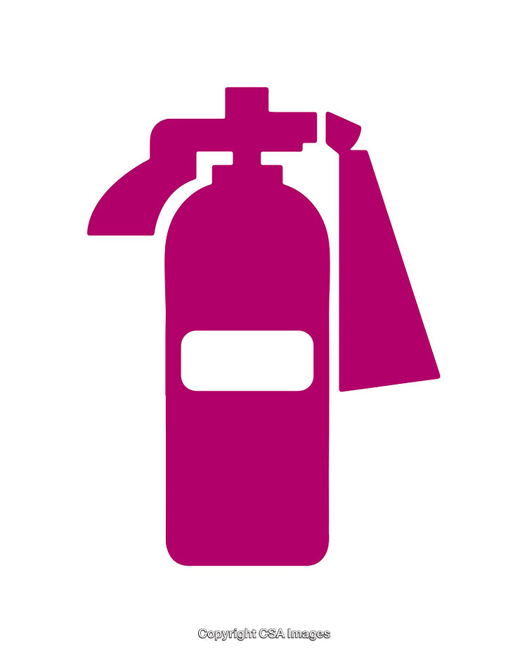 Minimalistic Fire Extinguisher Icon in Bold Pink Silhouette Design