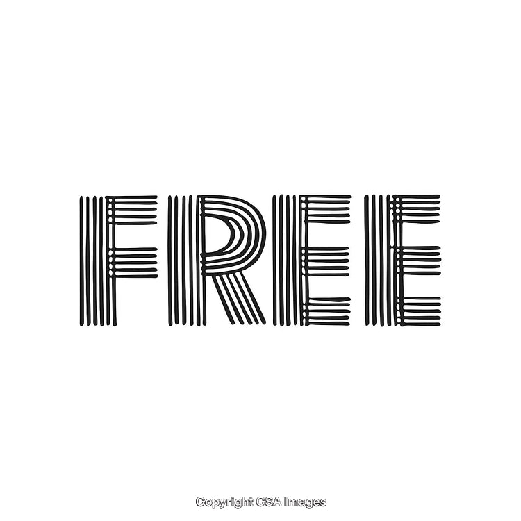 Stylized Black And White Text Illustration Featuring The Word Free In Unique Design
