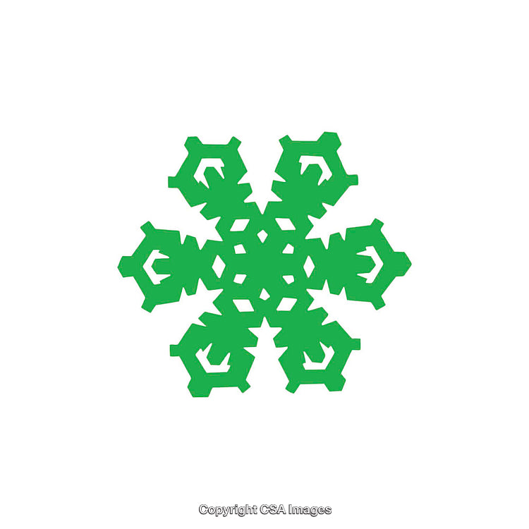 Abstract Green Snowflake Illustration on a White Background