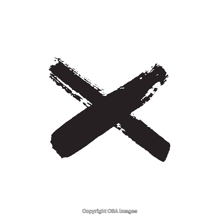 Black Hand-Painted Brushstroke Cross Symbol With White Background