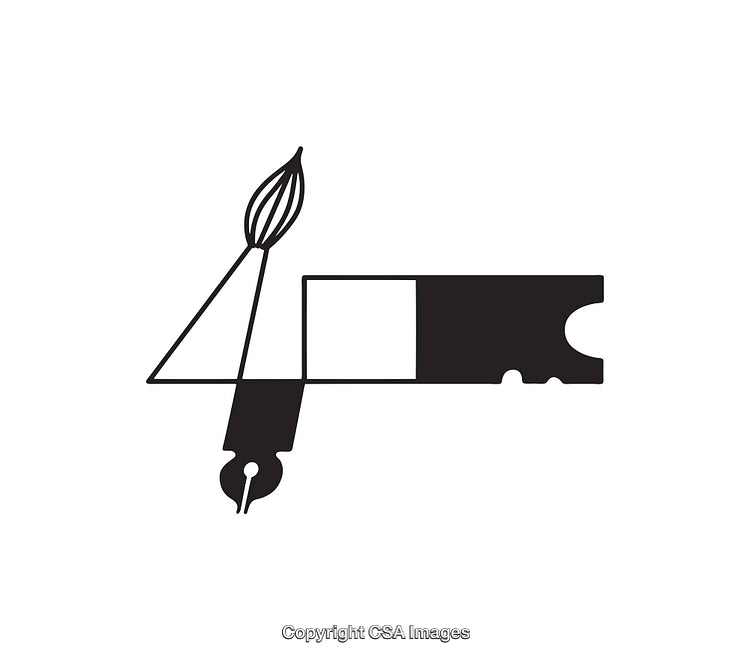 Abstract Minimalist Black-And-White Art Design with Creative Icons