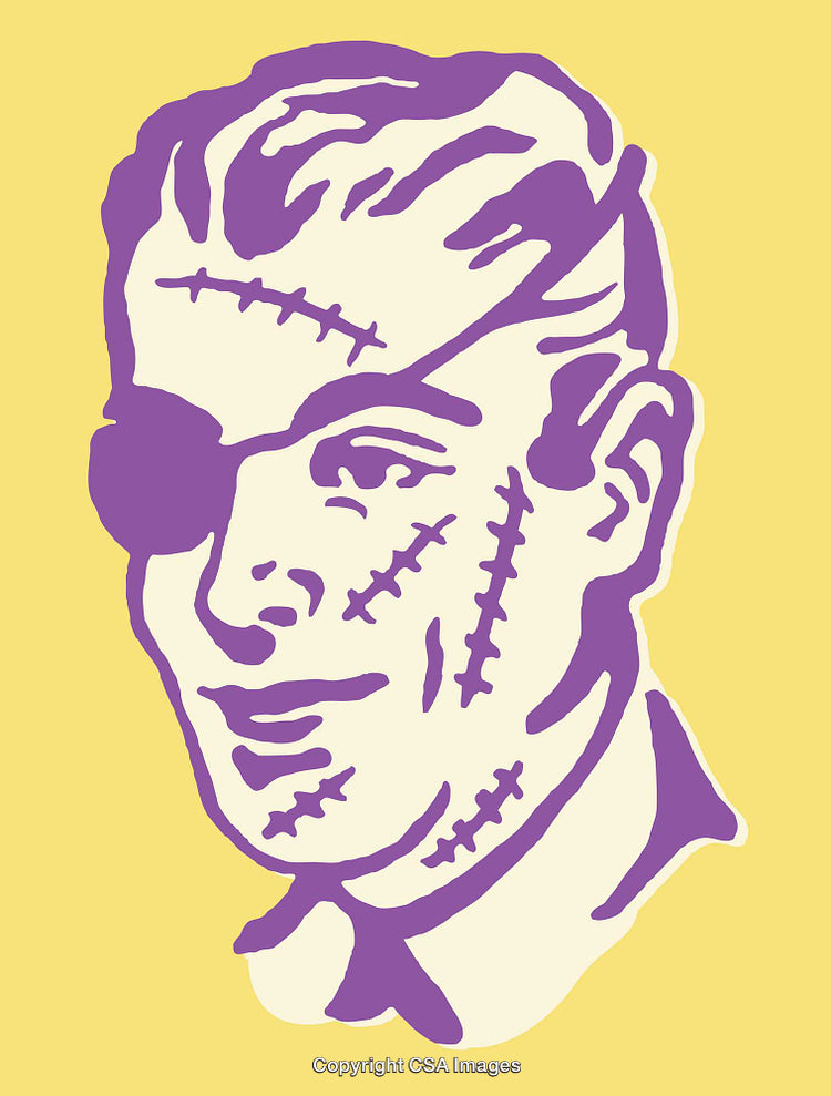 Colorful Abstract Line Art Illustration of a Facial Portrait with Unique Features