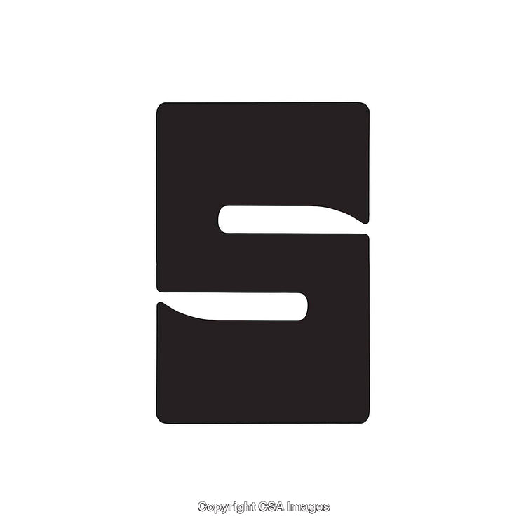 Minimalistic Bold Black Letter S Design on White Background