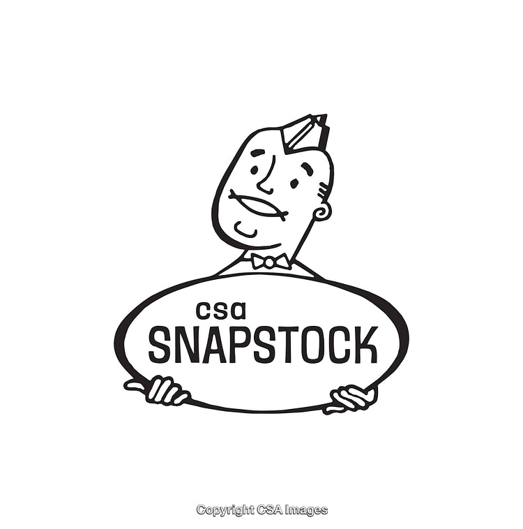 Retro Styled Black and White Line Art Illustration of a Character Holding a Sign