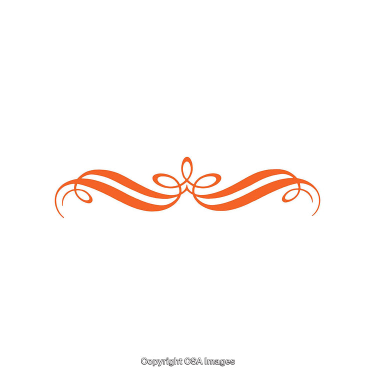 Elegant Decorative Orange Flourish Design for Invitations and Graphic Projects