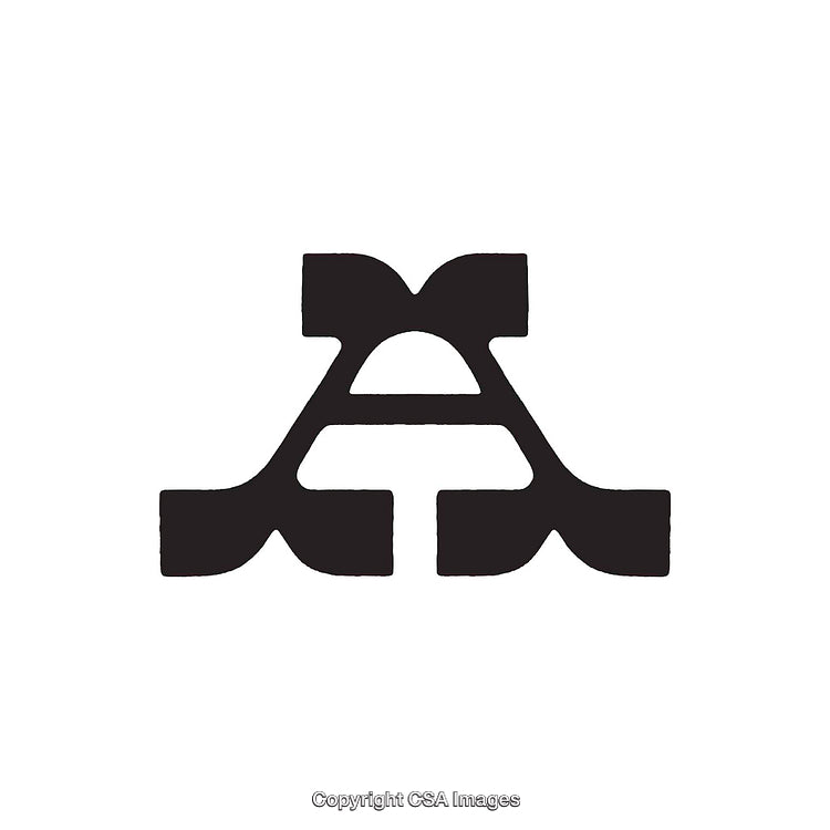 Stylized Bold Letter A Design in Black on White Background