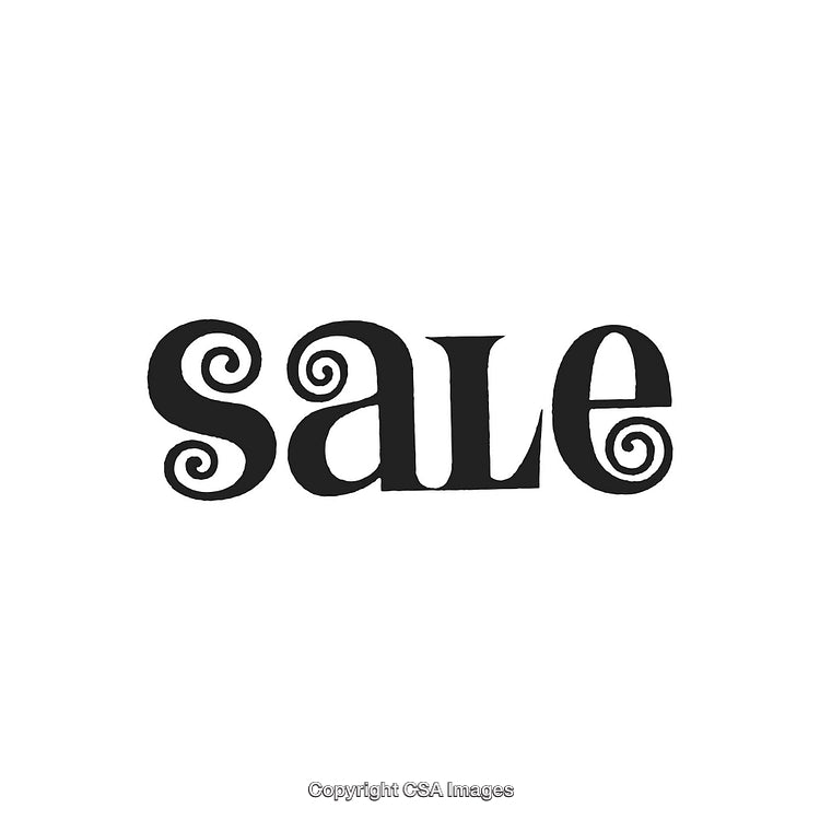 Stylized Monochrome 'Sale' Text Illustration With Decorative Typography