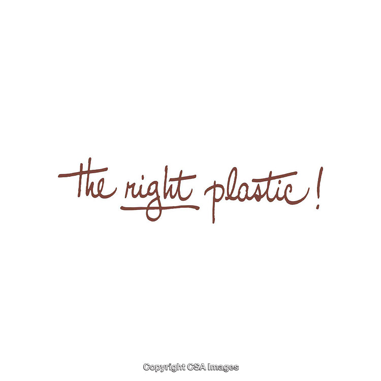 Handwritten Text Design Featuring 'The Right Plastic' in Elegant Script