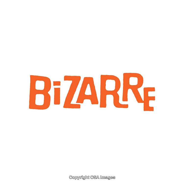 Creative Artistic Typography Design Featuring the Word Bizarre in Bold Orange Letters