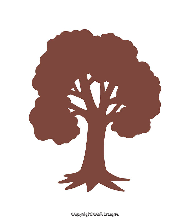 Simple Brown Tree Icon Illustration Against White Background