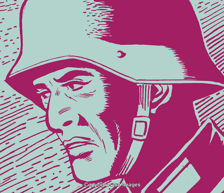 Illustration of a Soldier in a Minimalist Artistic Style