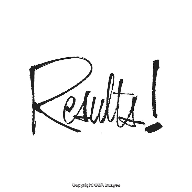 Handwritten Text Emphasizing Results in Black Ink with Exclamation Point