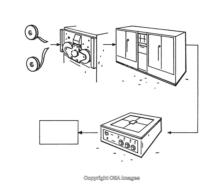 Detailed Black and White Diagram of Technical Equipment Components