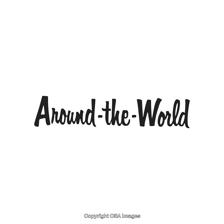 Around-The-World Elegant Typography Design on White Background