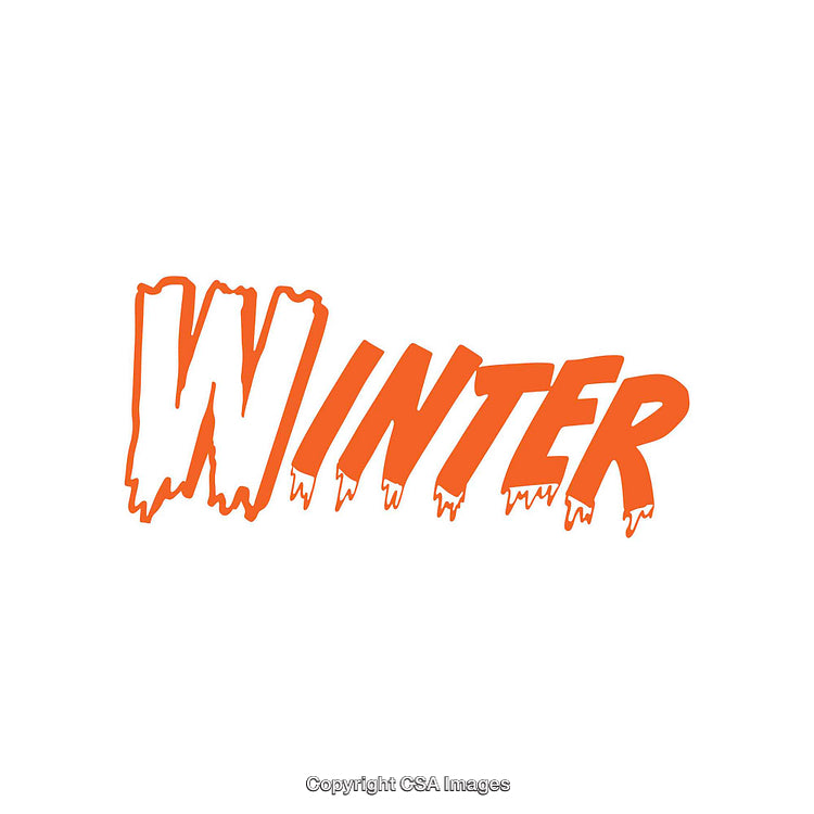Dynamic Winter Text Graphic With Icicle Effect on Bold Typeface